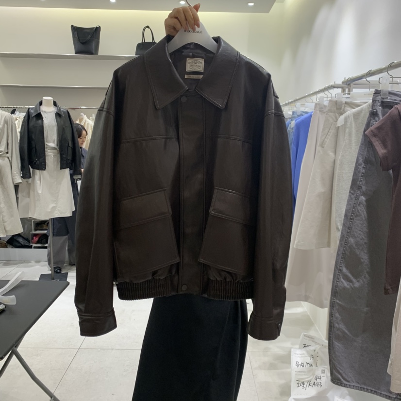 WOOD SAGE東大門實拍女士新品時尚人氣休閑推薦熱賣皮衣WOOD SAGE皮衣圖色1