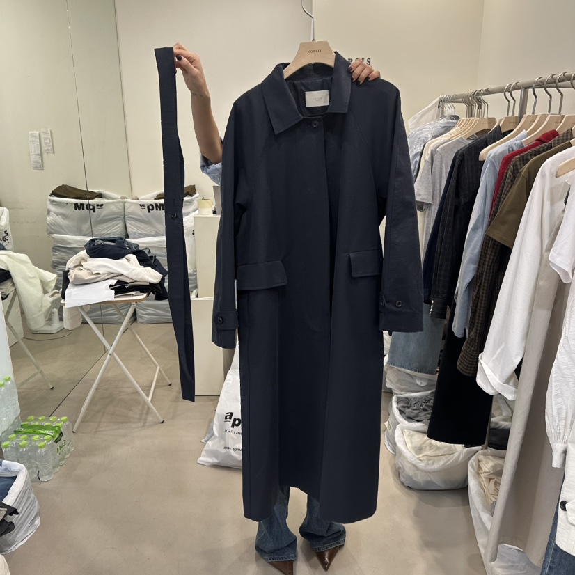 NOPSIS東大門代購女裝新款26春夏真品人氣熱賣時尚長款風衣NOPSIS長款風衣圖色2