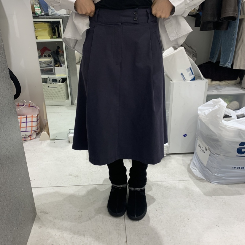 WOOD SAGE東大門代購女士新品真品26春夏半身裙中短裙紐扣WOOD SAGE半身裙/中短裙圖色2