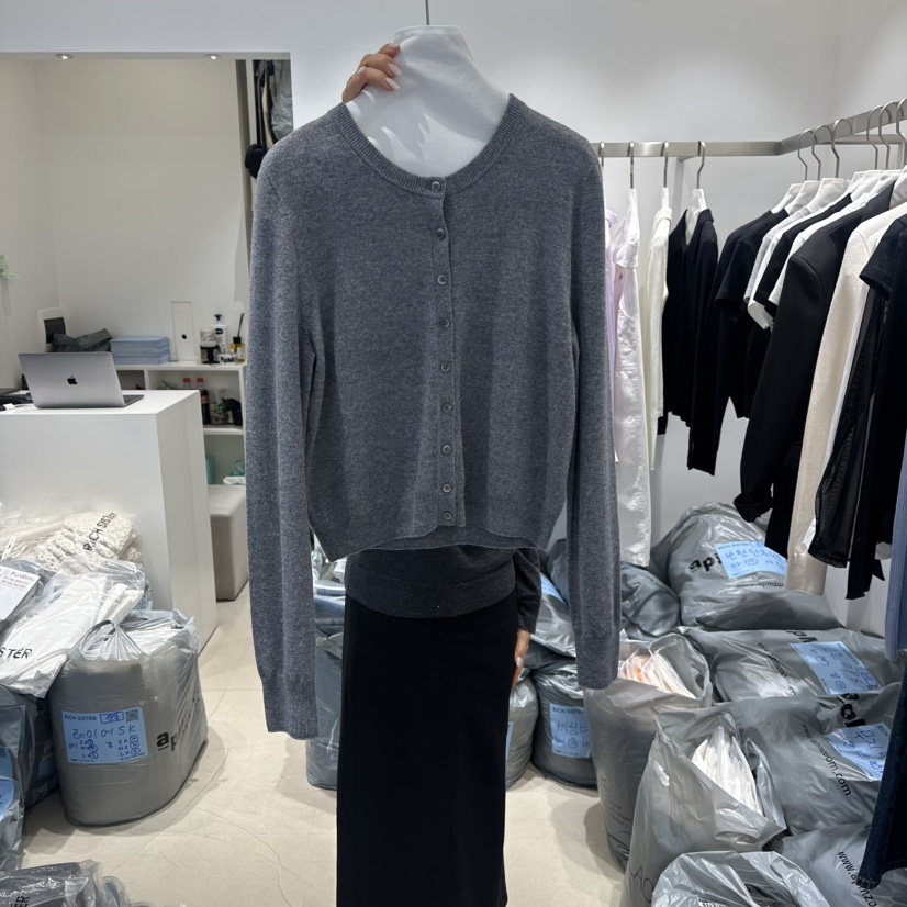 RICH SISTER韓國直郵女裝新品推薦職業時尚針織衫羊毛紐扣RICH SISTER針織衫圖色2