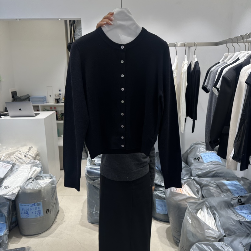 RICH SISTER韓國直郵女裝新品推薦職業時尚針織衫羊毛紐扣RICH SISTER針織衫圖色3