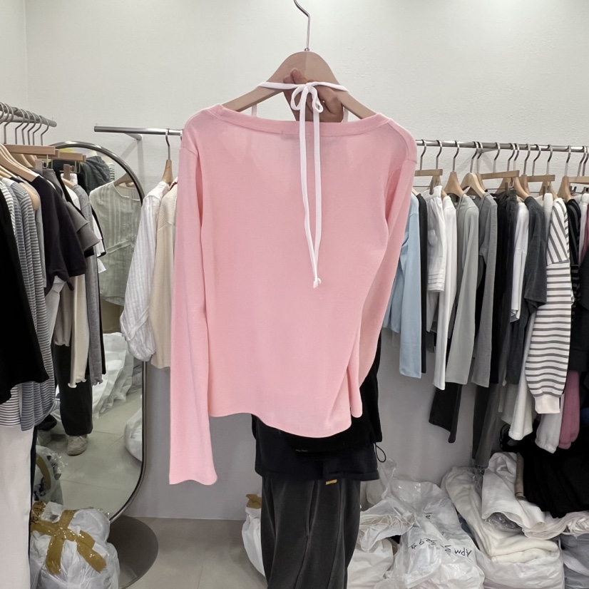 LELEN東大門實拍女裝新款熱賣職業人氣真品長袖T恤假兩件LELEN長袖T恤