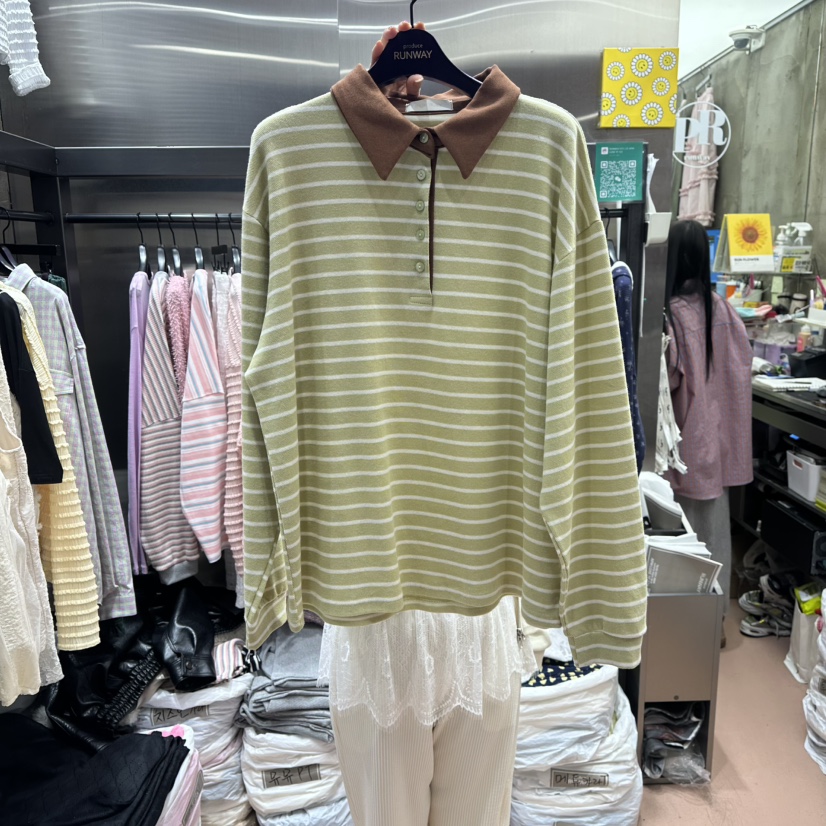 RUNWAY-런웨이東大門實拍女士新款時尚真品職業熱賣長袖T恤RUNWAY長袖T恤圖色2