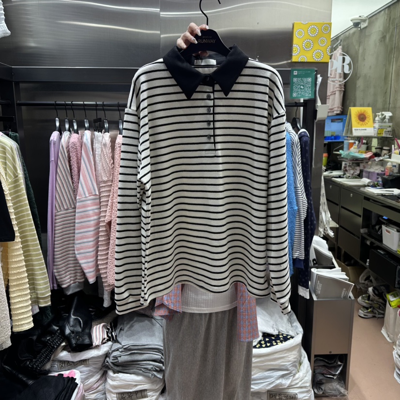 RUNWAY-런웨이東大門實拍女士新款時尚真品職業熱賣長袖T恤RUNWAY長袖T恤圖色3