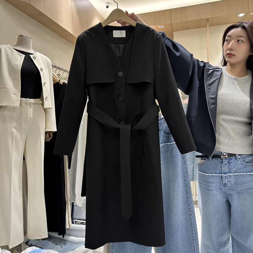 VINTAGE VIBE東大門代購女裝新款時尚熱賣長款風衣含腰帶VINTAGE VIBE長款風衣圖色1