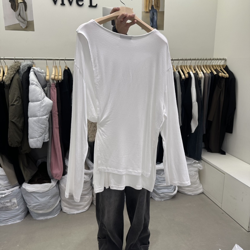 VIVEL東大門實拍女裝新款真品推薦休閑人氣職業熱賣長袖T恤VIVEL長袖T恤