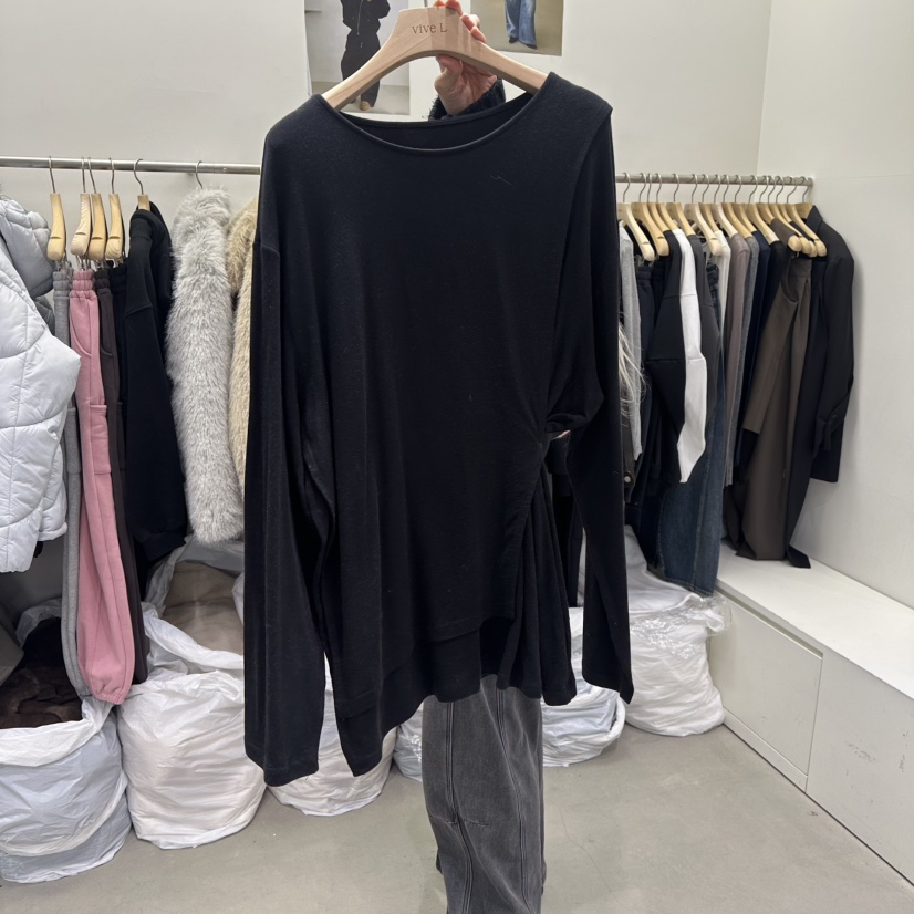 VIVEL東大門實拍女裝新款真品推薦休閑人氣職業熱賣長袖T恤VIVEL長袖T恤圖色2