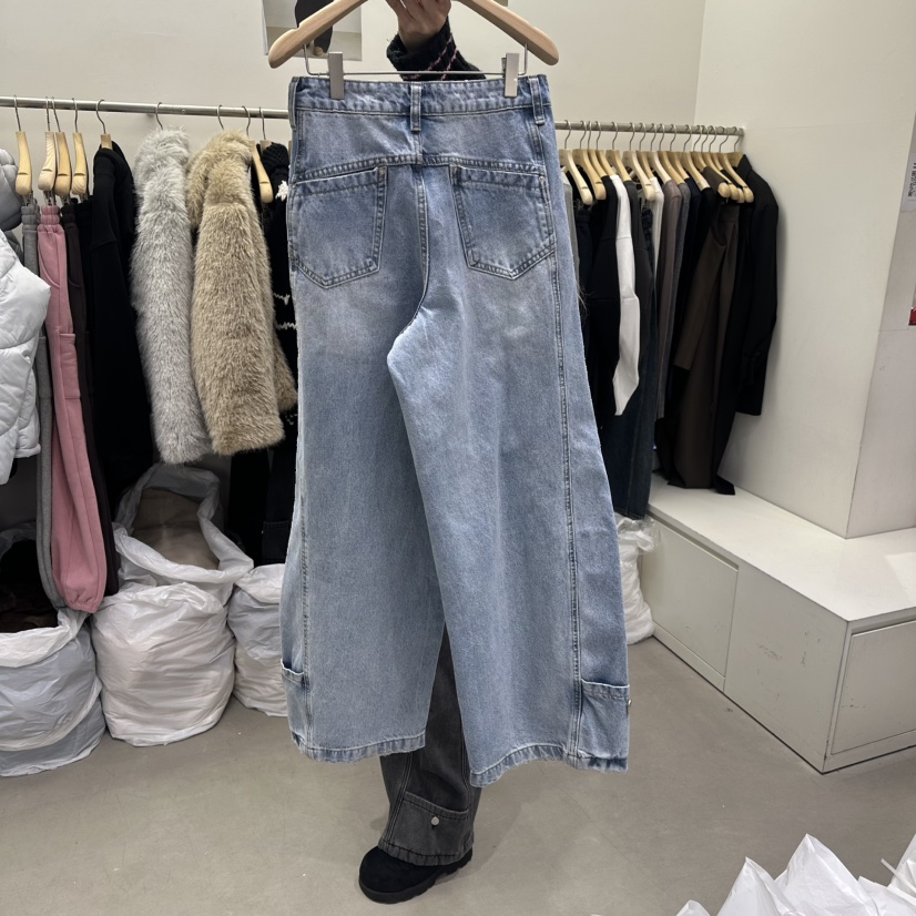 VIVEL東大門實拍女士新款26春夏推薦人氣休閑時尚牛仔褲口袋VIVEL牛仔褲