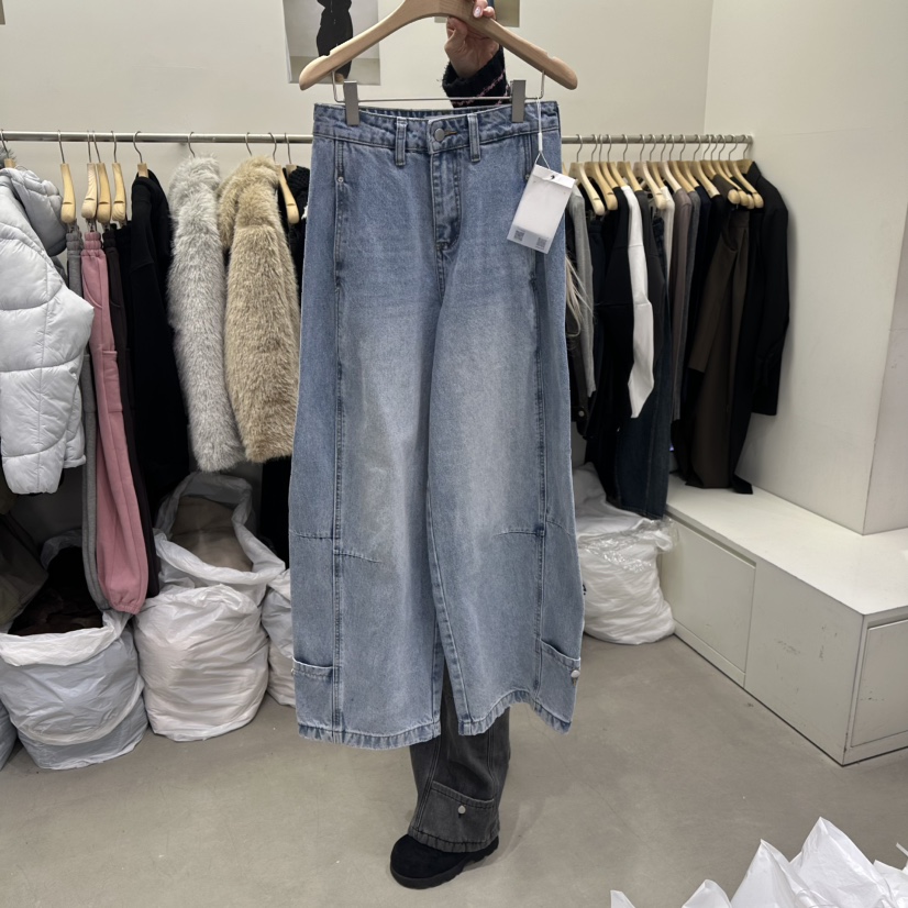 VIVEL東大門實拍女士新款26春夏推薦人氣休閑時尚牛仔褲口袋VIVEL牛仔褲圖色1