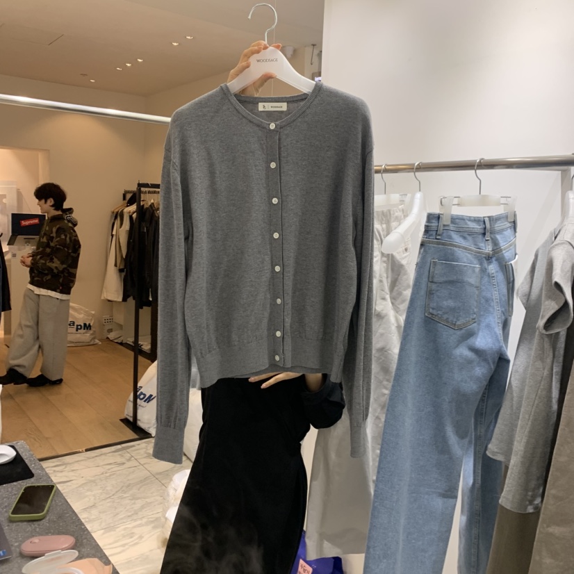 WOOD SAGE東大門實拍女裝新款職業針織衫不含內搭開衫棉WOOD SAGE針織衫圖色1