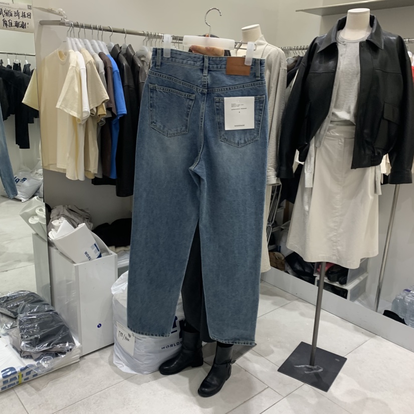 WOOD SAGE韓國直郵女裝新品熱賣推薦休閑真品牛仔褲水洗WOOD SAGE牛仔褲