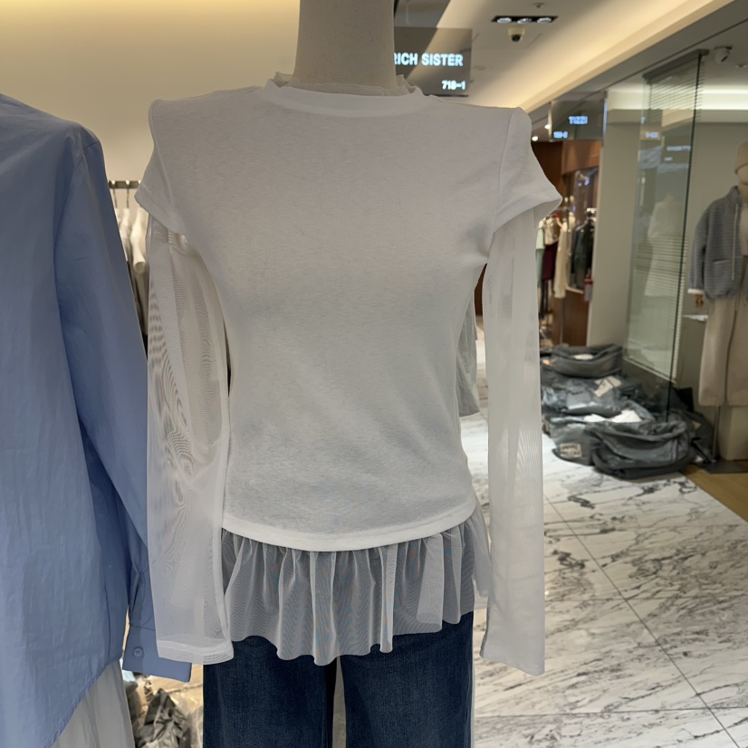 RICH SISTER東大門直郵女士新款26春夏時尚職業熱賣長袖T恤RICH SISTER長袖T恤圖色1