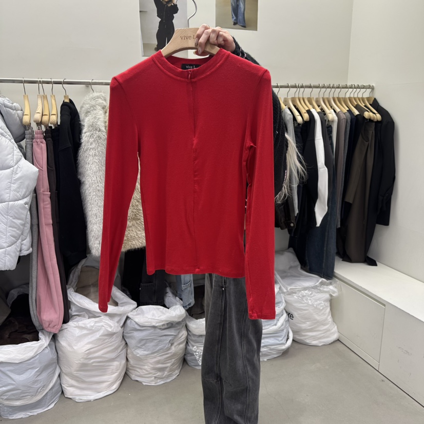 VIVEL東大門直郵女士新品熱賣休閑推薦26春夏長袖T恤拉鏈VIVEL長袖T恤圖色1