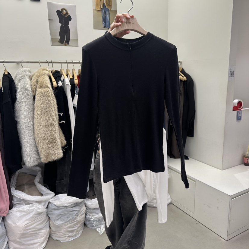 VIVEL東大門直郵女士新品熱賣休閑推薦26春夏長袖T恤拉鏈VIVEL長袖T恤圖色3