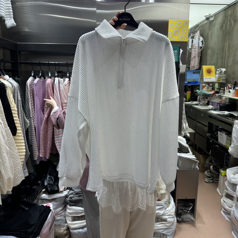 RUNWAY-런웨이東大門直郵女士新品人氣真品休閑長袖T恤拉鏈RUNWAY長袖T恤圖色1