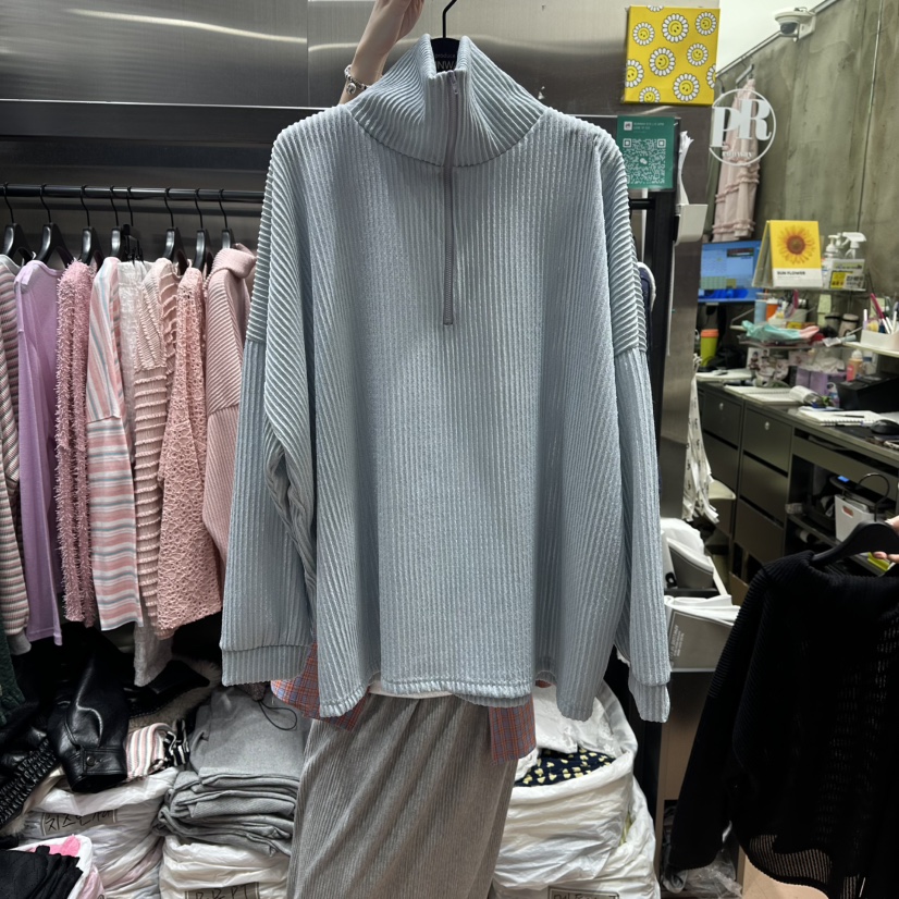 RUNWAY-런웨이東大門直郵女士新品人氣真品休閑長袖T恤拉鏈RUNWAY長袖T恤圖色3