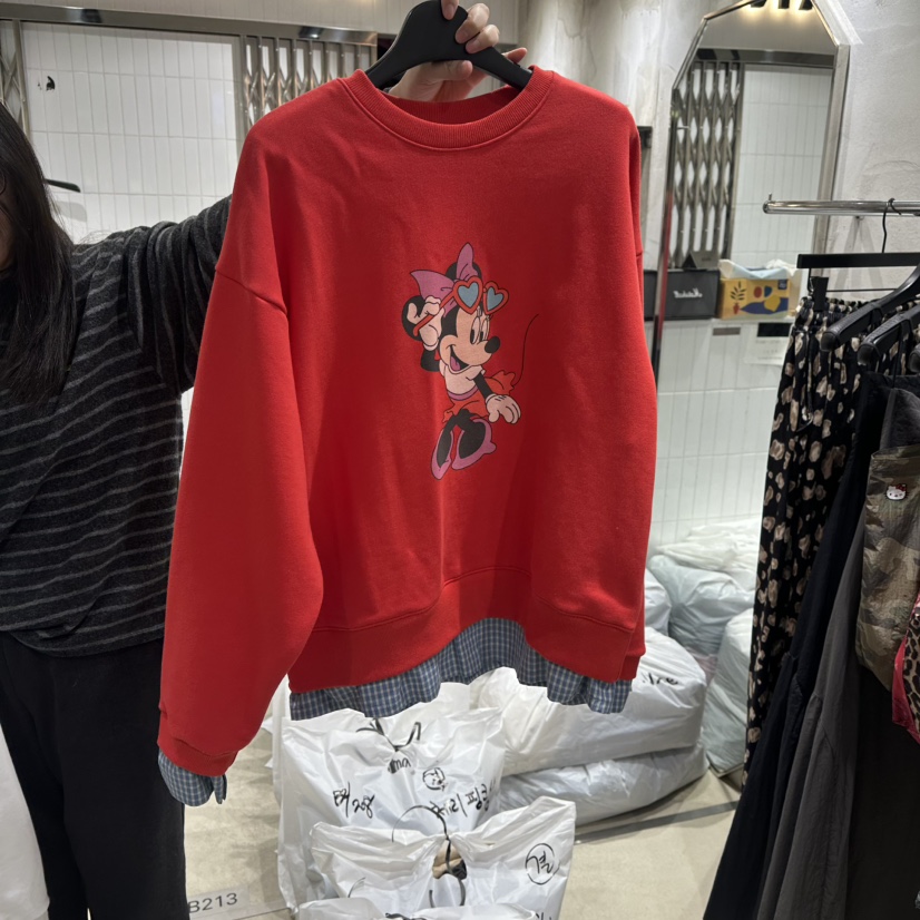 VANTA東大門代購女士新款休閑真品人氣時尚長袖T恤假兩件VANTA長袖T恤圖色2