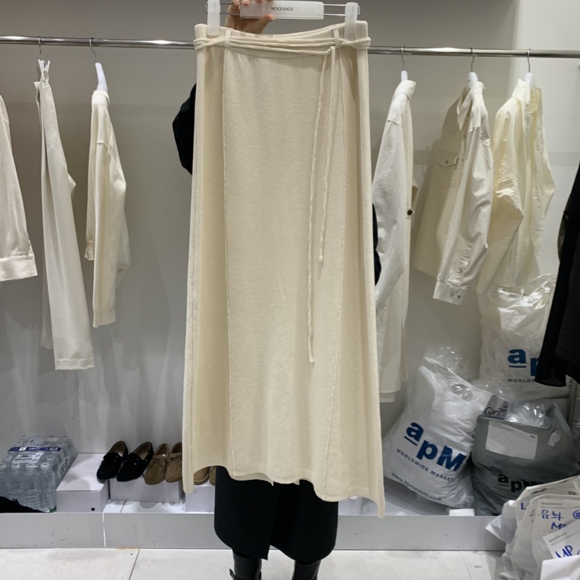 WOOD SAGE東大門直郵女裝新品26春夏職業時尚長裙含腰繩WOOD SAGE長裙圖色2