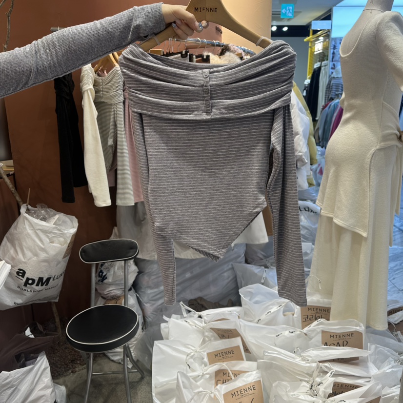 MIENNE東大門實拍女裝新款熱賣職業時尚26春夏休閑長袖T恤MIENNE長袖T恤圖色5