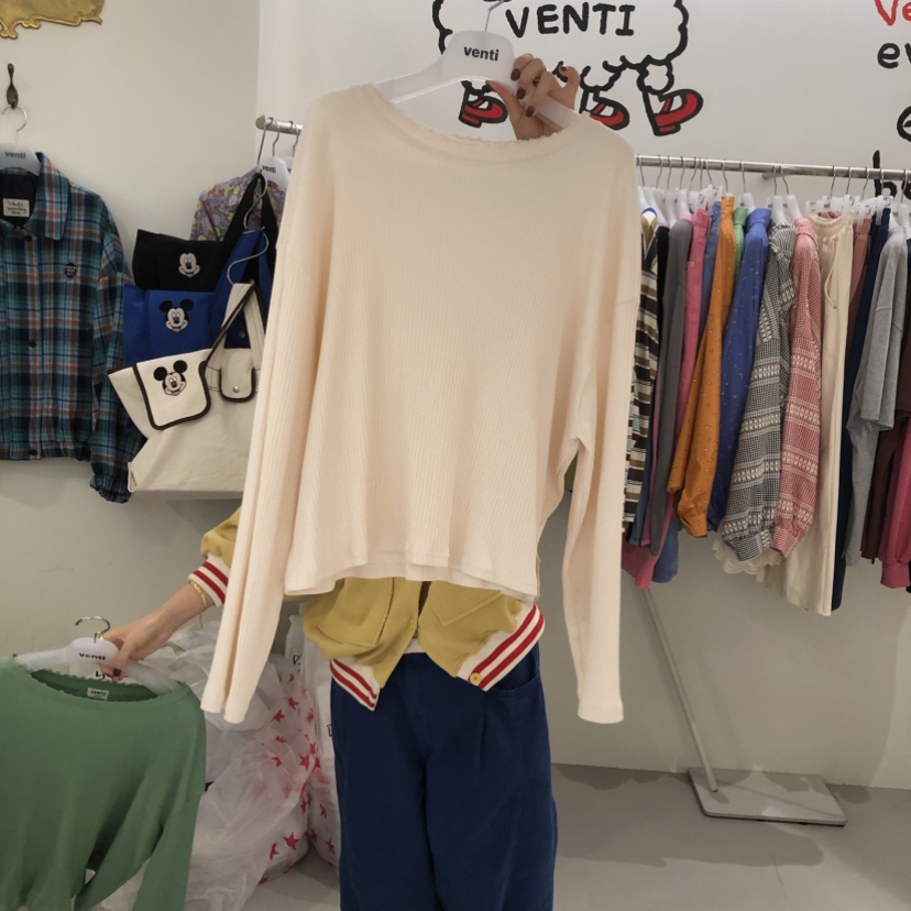 VENTI韓國直郵女士新品真品時尚熱賣休閑推薦職業長袖T恤VENTI長袖T恤圖色2