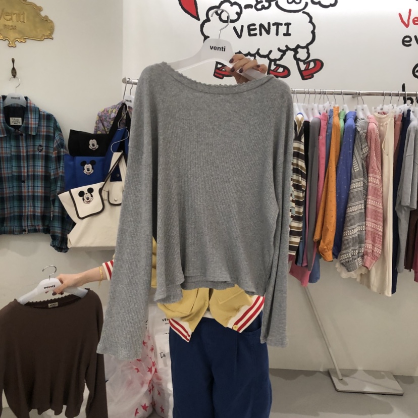 VENTI韓國直郵女士新品真品時尚熱賣休閑推薦職業長袖T恤VENTI長袖T恤圖色4