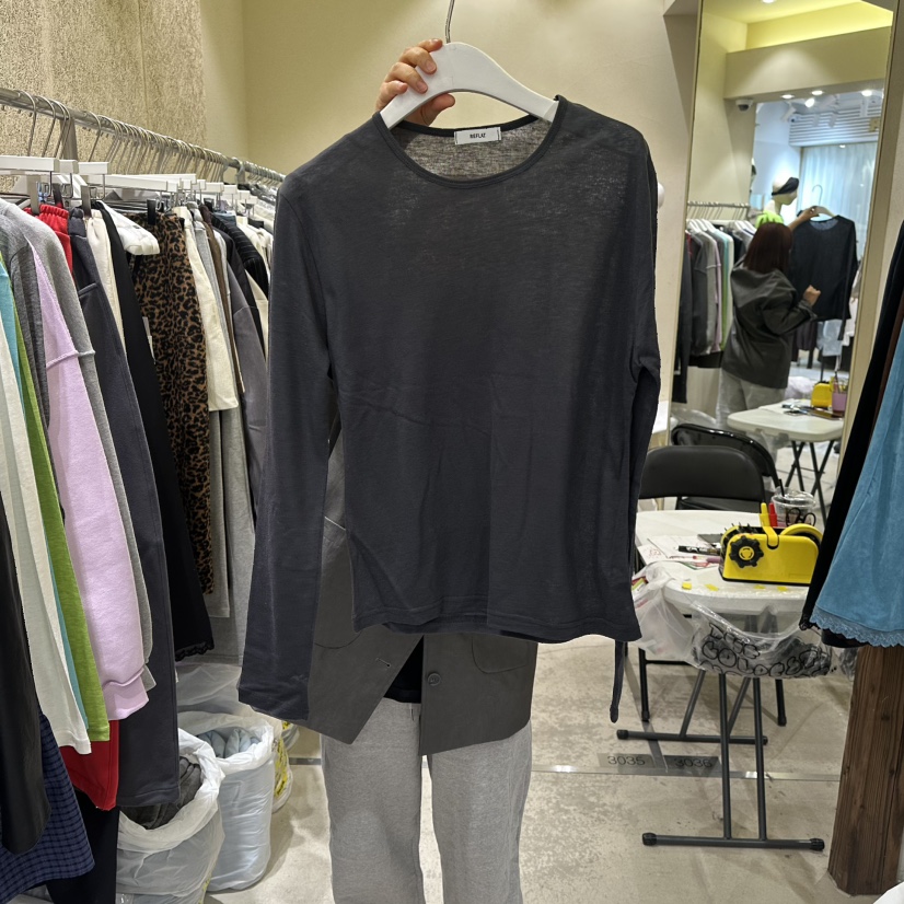 REFLAT東大門實拍女士新款休閑人氣真品推薦職業26春夏長袖T恤REFLAT長袖T恤圖色2