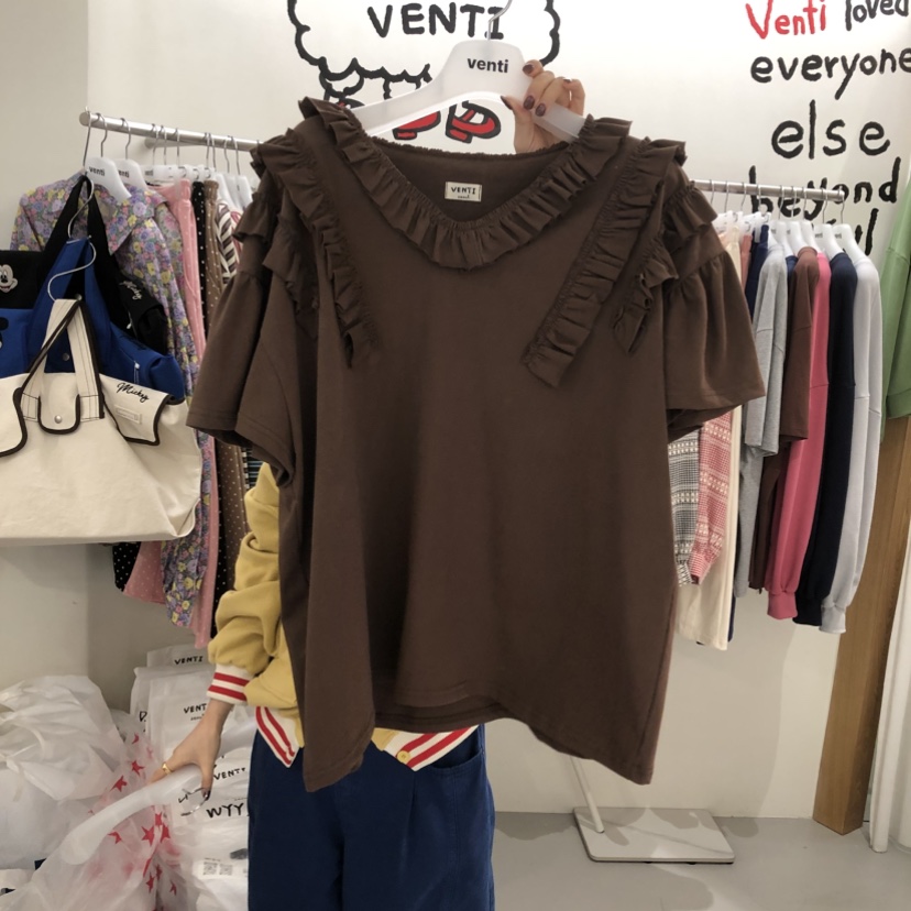 VENTI韓國直郵女裝新品職業推薦時尚真品人氣熱賣休閑T恤VENTIT恤圖色2