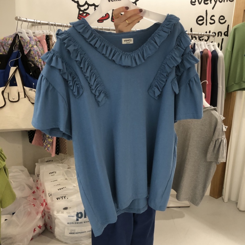 VENTI韓國直郵女裝新品職業推薦時尚真品人氣熱賣休閑T恤VENTIT恤圖色4