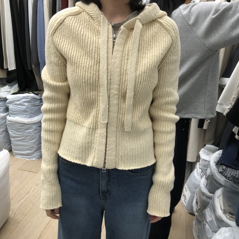 MOI-A東大門實拍女裝新品職業時尚26春夏毛衣連帽針織衫棉質MOI-A毛衣圖色2