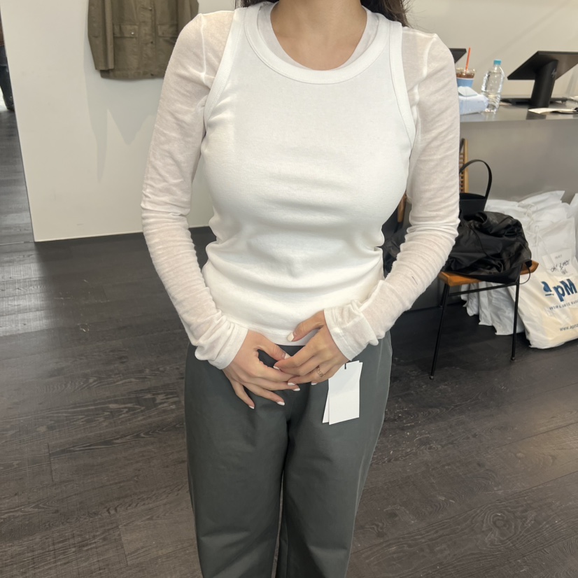 OBJECT東大門實拍女裝新品26春夏休閑時尚長袖T恤不含吊帶OBJECT長袖T恤圖色4