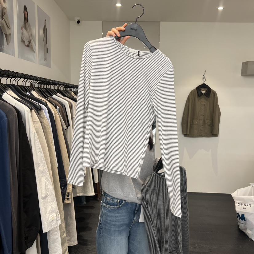 OBJECT韓國代購女士新品推薦26春夏人氣休閑熱賣時尚長袖T恤OBJECT長袖T恤圖色1