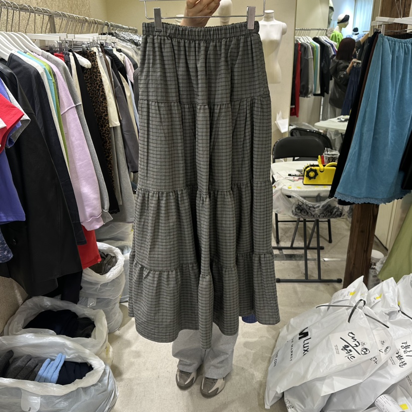 REFLAT東大門直郵女士新品熱賣推薦26春夏人氣職業長裙格子REFLAT長裙