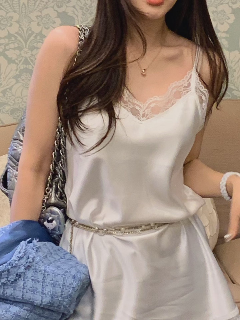 LA CREME韓國直郵女士新品熱賣時尚休閑推薦吊帶背心蕾絲LA CREME吊帶/背心