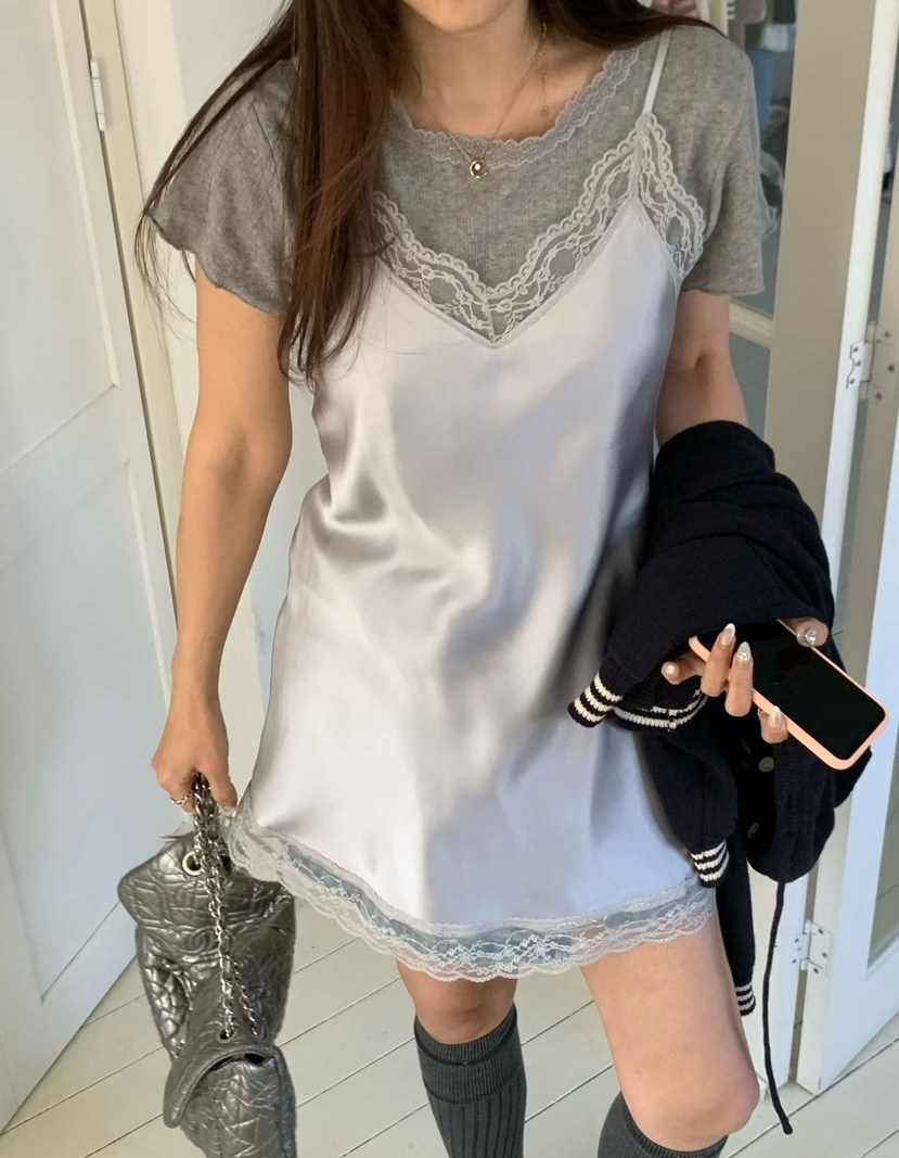 LA CREME韓國直郵女士新品熱賣時尚休閑推薦吊帶背心蕾絲LA CREME吊帶/背心