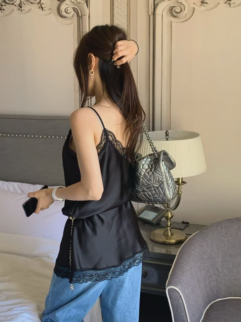 LA CREME韓國直郵女士新品熱賣時尚休閑推薦吊帶背心蕾絲LA CREME吊帶/背心