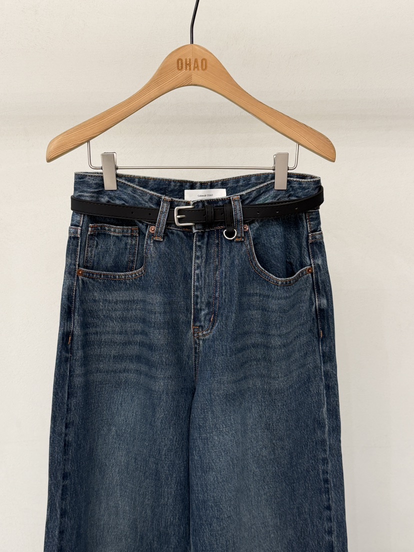 OHAO東大門實拍女士新款人氣推薦26春夏休閑牛仔褲不含腰帶OHAO/HA MONG牛仔褲