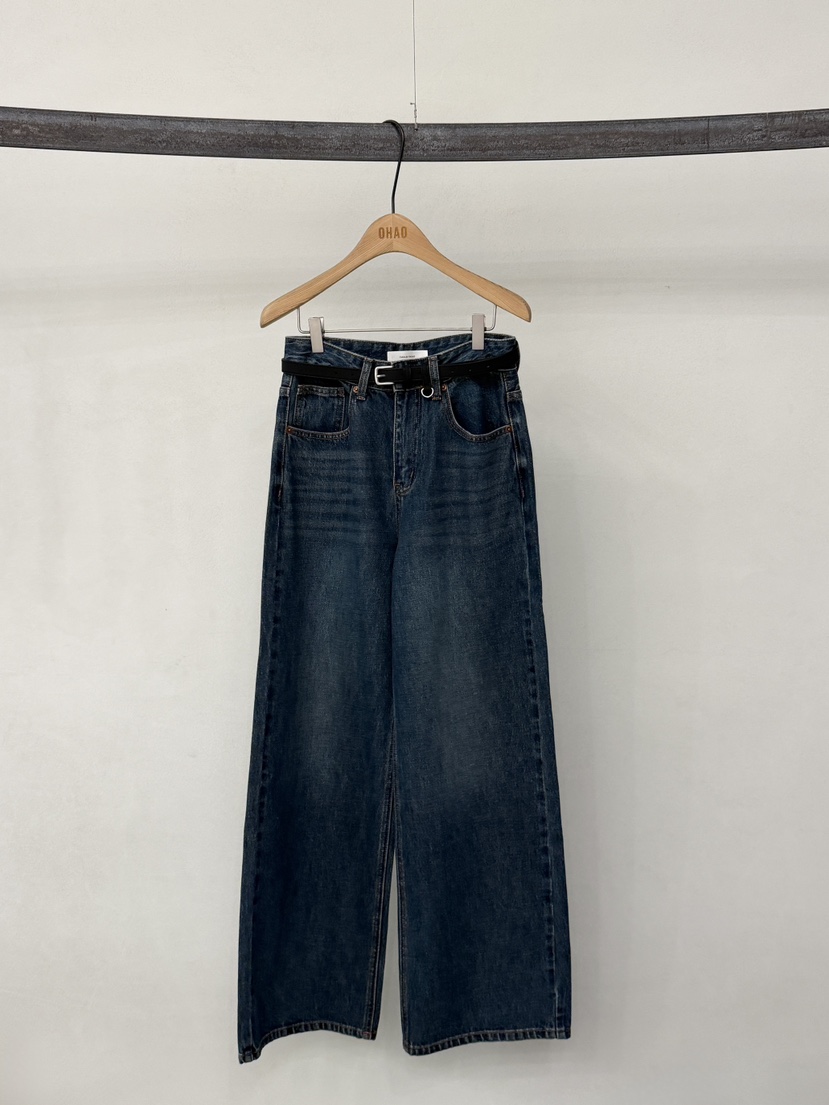 OHAO東大門實拍女士新款人氣推薦26春夏休閑牛仔褲不含腰帶OHAO/HA MONG牛仔褲圖色1