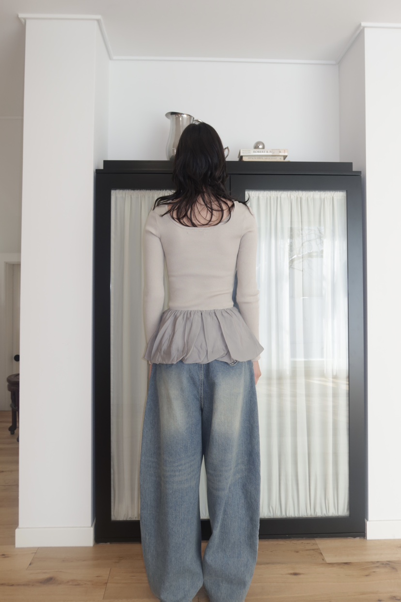 FIFO/UNANSWERED-MYSTERY東大門代購女裝新款休閑牛仔褲FIFO/UNANSWERED-MYSTERY牛仔褲