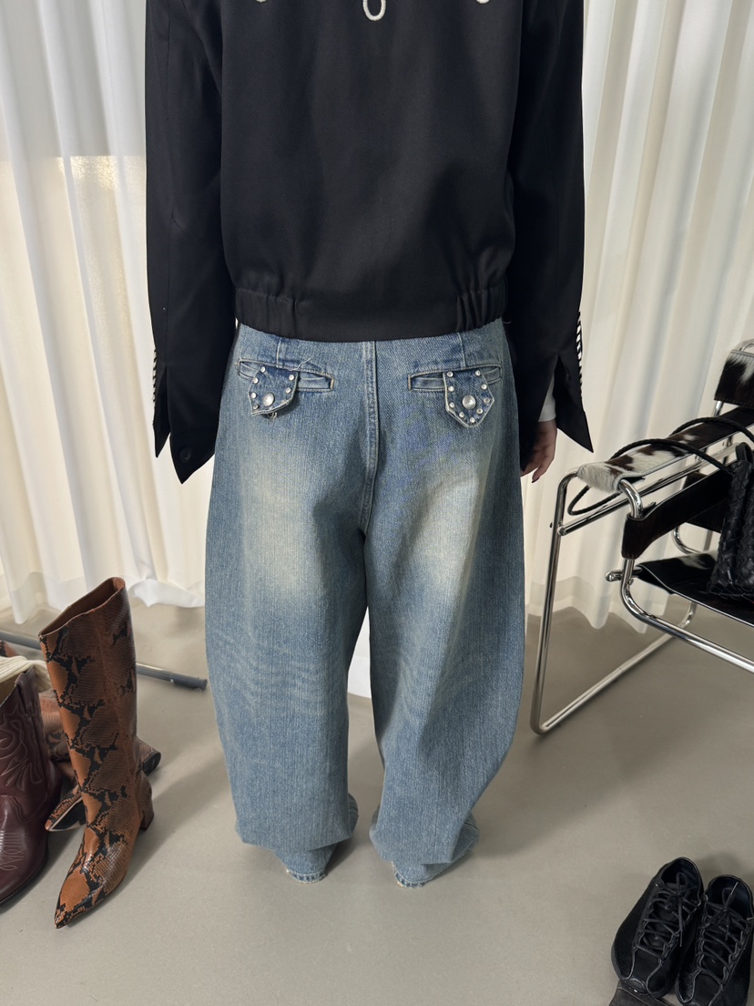 FIFO/UNANSWERED-MYSTERY東大門代購女裝新款休閑牛仔褲FIFO/UNANSWERED-MYSTERY牛仔褲