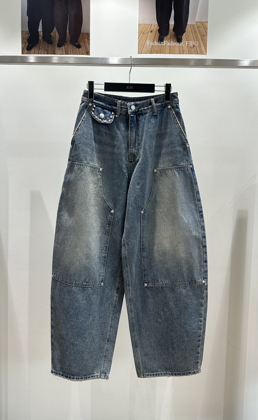 FIFO/UNANSWERED-MYSTERY東大門代購女裝新款休閑牛仔褲FIFO/UNANSWERED-MYSTERY牛仔褲圖色1