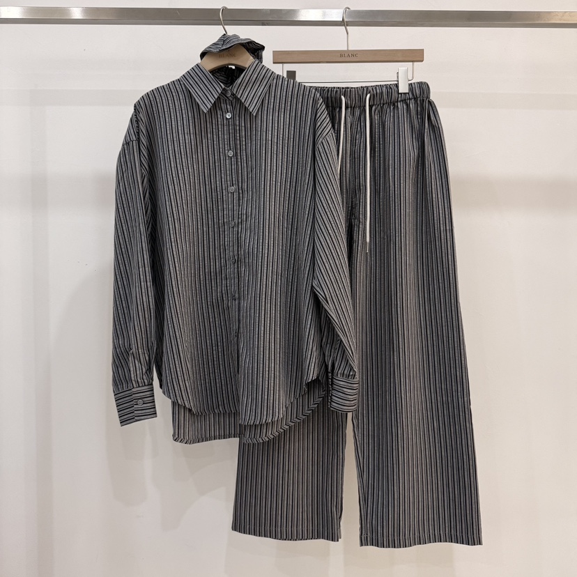 BLANC-A韓國代購女士新品人氣時尚休閑熱賣26春夏套裝條紋BLANC-A套裝圖色2