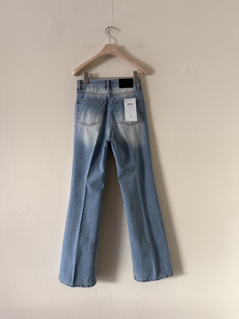 MENG韓國代購女裝新品真品時尚26春夏人氣推薦休閑牛仔褲MENG牛仔褲