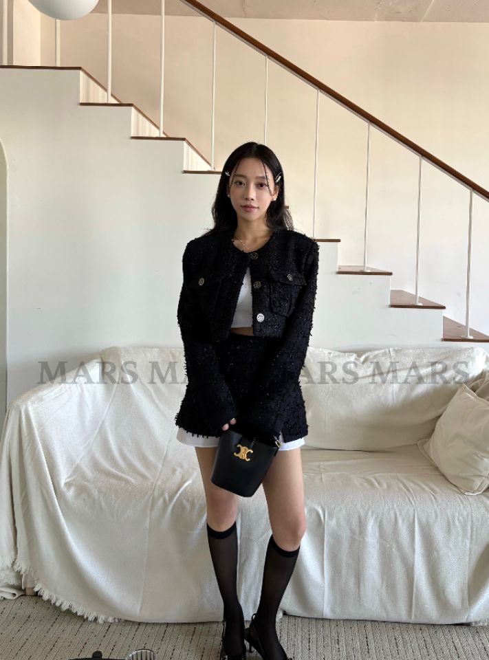mars東大門實拍女士新款推薦熱賣26春夏人氣真品夾克粗花呢mars夾克