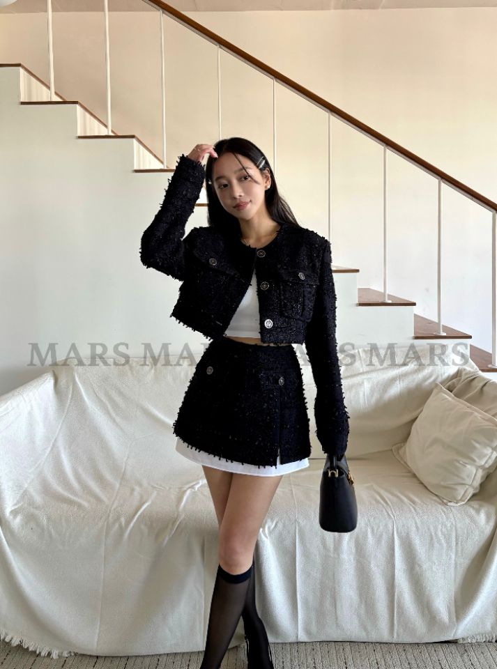 mars東大門實拍女士新款推薦熱賣26春夏人氣真品夾克粗花呢mars夾克