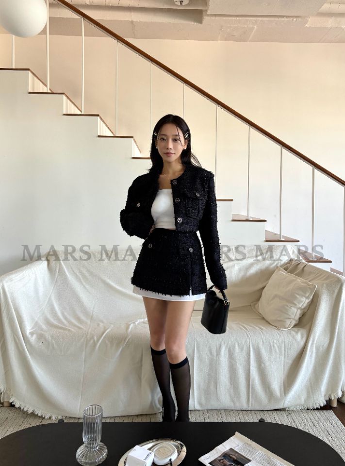 mars東大門實拍女士新款推薦熱賣26春夏人氣真品夾克粗花呢mars夾克