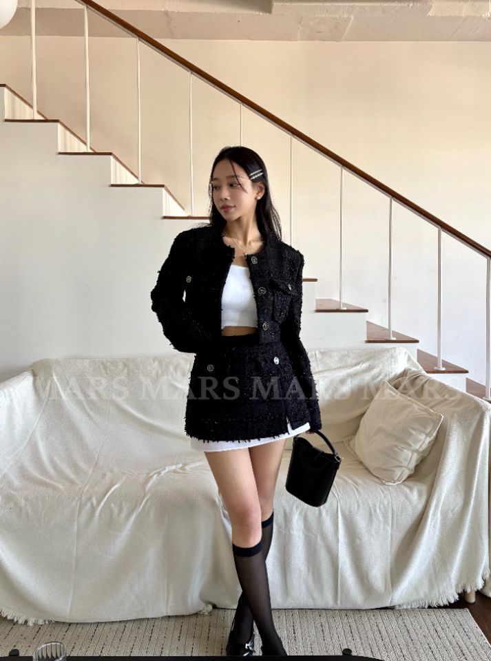 mars東大門實拍女士新款推薦熱賣26春夏人氣真品夾克粗花呢mars夾克