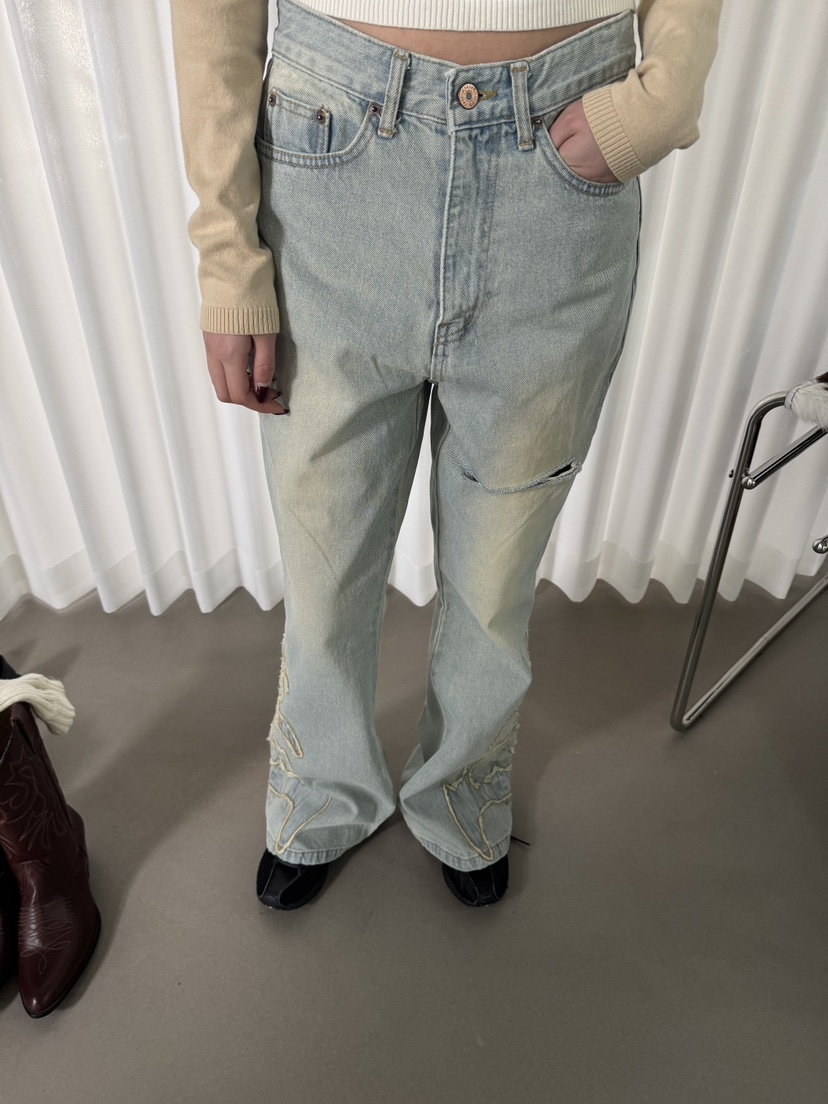 FIFO/UNANSWERED-MYSTERY東大門直郵女士新款熱賣牛仔褲FIFO/UNANSWERED-MYSTERY牛仔褲