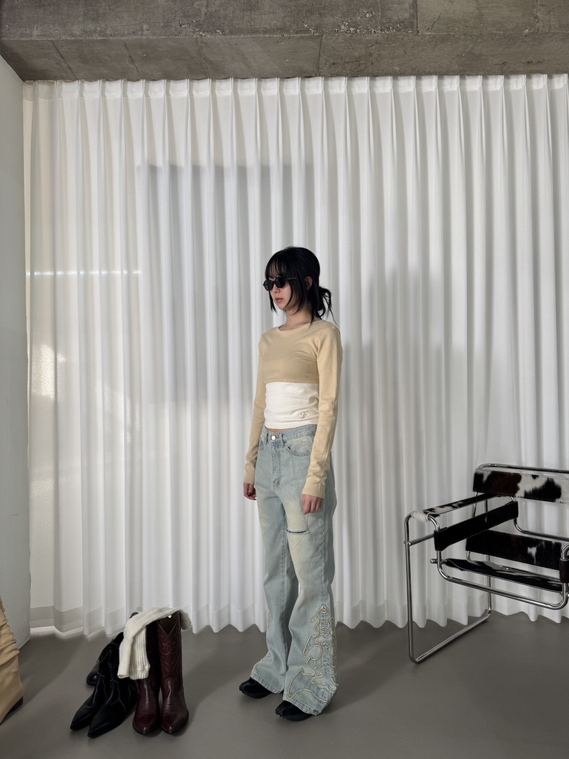 FIFO/UNANSWERED-MYSTERY東大門直郵女士新款熱賣牛仔褲FIFO/UNANSWERED-MYSTERY牛仔褲