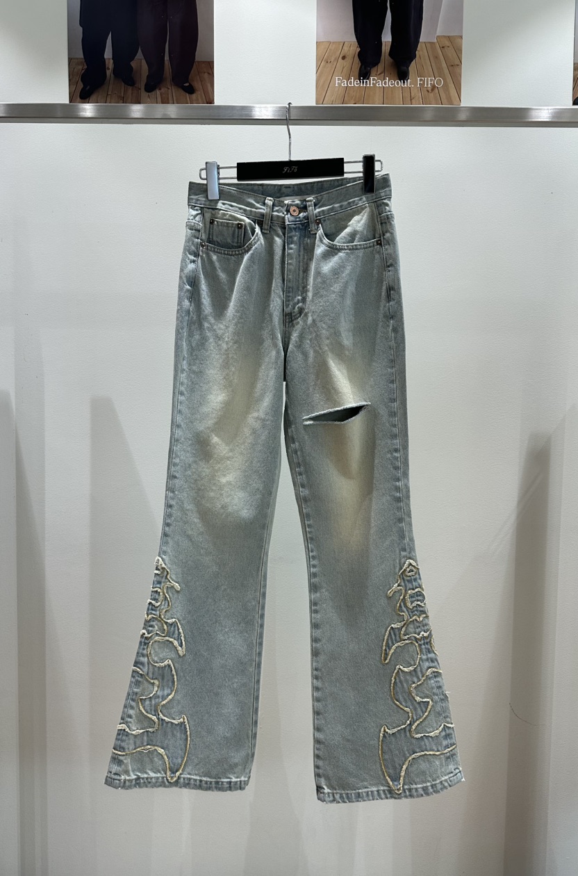 FIFO/UNANSWERED-MYSTERY東大門直郵女士新款熱賣牛仔褲FIFO/UNANSWERED-MYSTERY牛仔褲圖色1