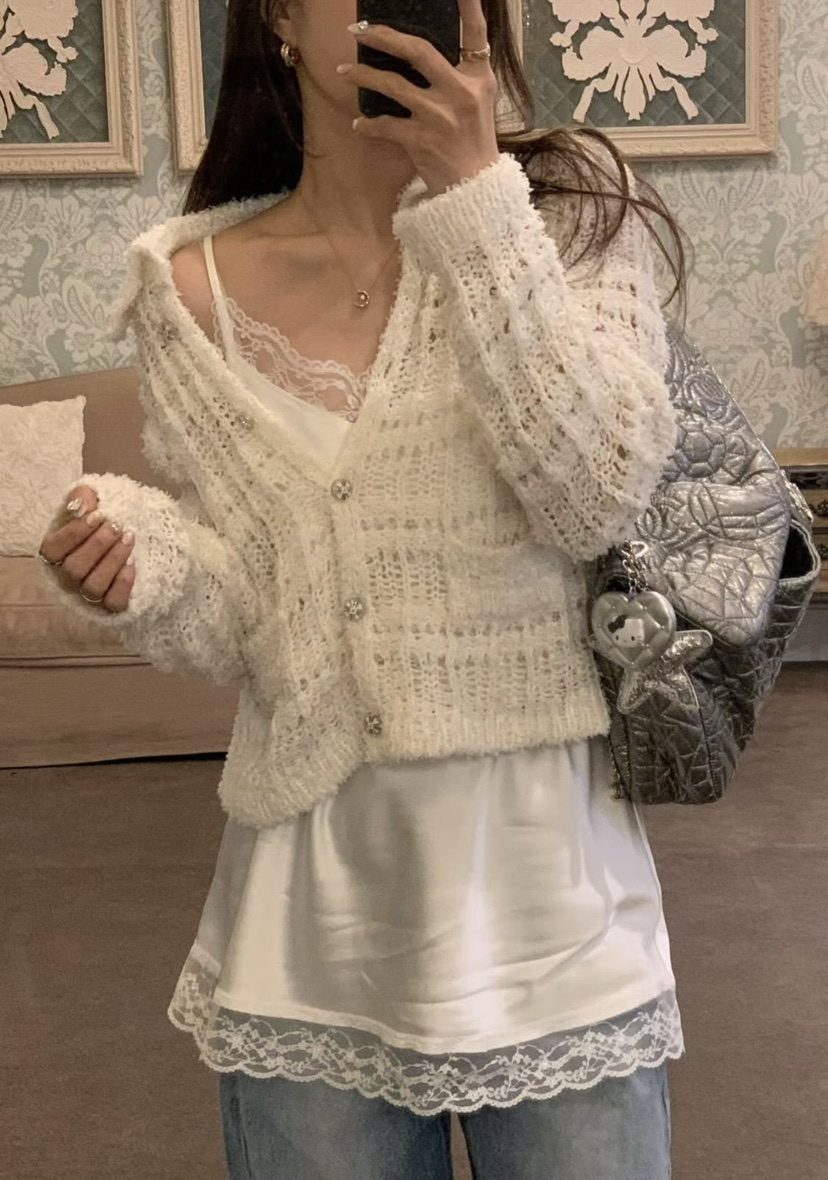 LA CREME東大門實拍女裝新款26春夏推薦熱賣休閑針織衫花呢LA CREME針織衫